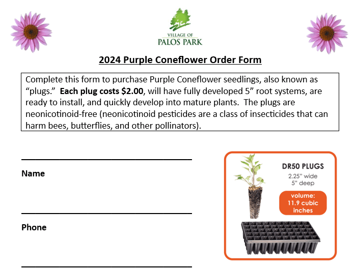 Coneflower Order Form Screen Shot