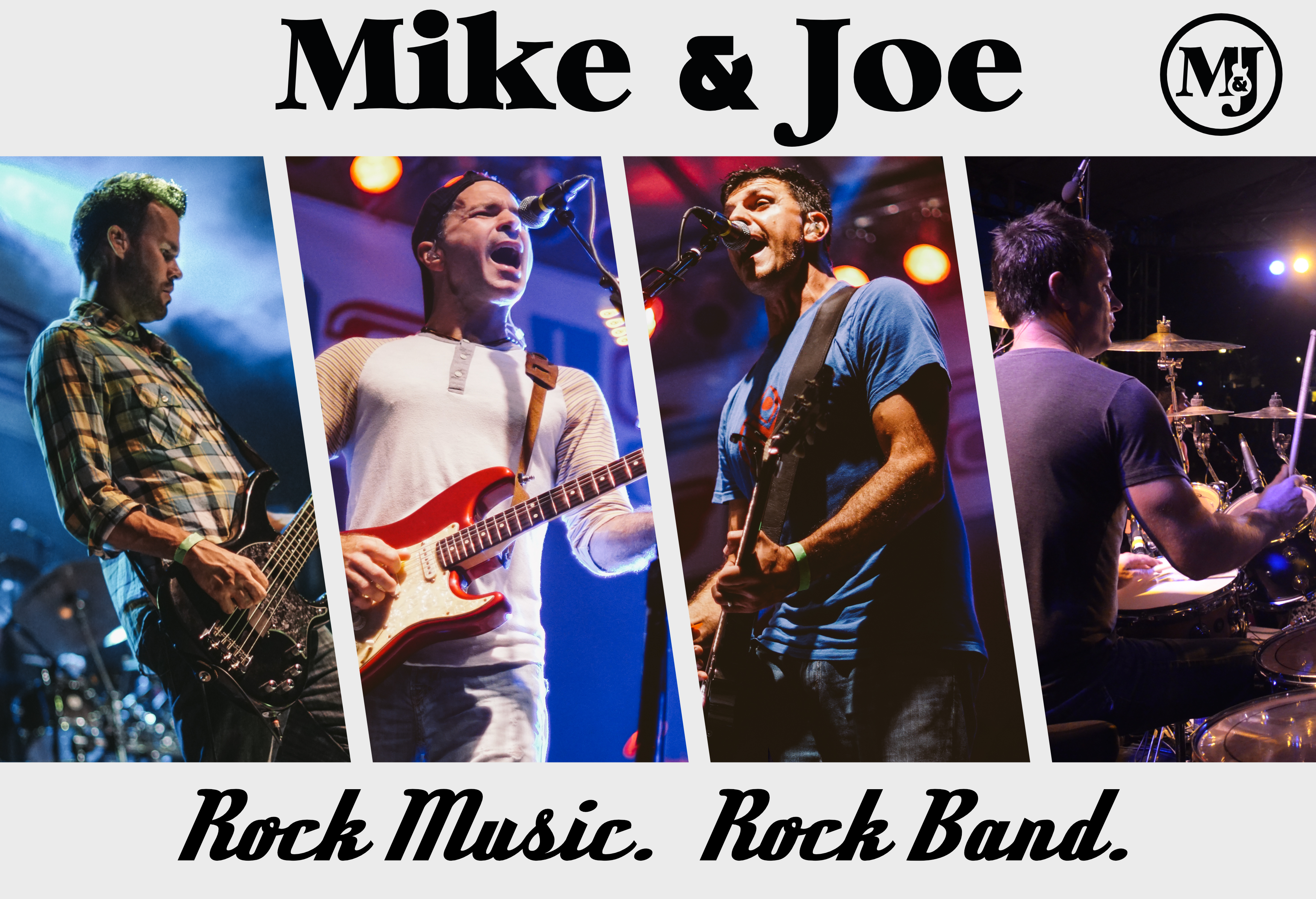 3 Mike and Joe Promo slanted lines w rock slogan